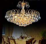 豪华金色餐厅水晶灯小吊灯圆形led客厅过道灯卧室K9水晶吊灯灯具