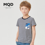 MQD马骑顿童装男童夏装短袖T恤儿童圆领半袖上衣小孩条纹T恤衫