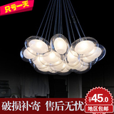 简约现代客厅灯具大气 创意个性LED吊灯餐厅灯 透明玻璃艺术灯罩