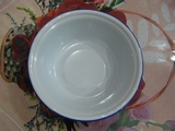 搪瓷白碗16-22CM搪瓷碗老式盆子汤碗汤盆白色蓝边搪瓷盆搪瓷汤碗