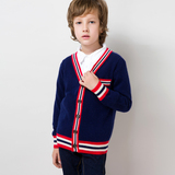 2015新款男童装100%纯羊绒毛衣英伦学院风套头针织打底开衫外套