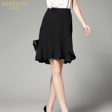 欢乐颂同款16夏装新款高端品牌黑色鱼尾裙OL通勤半身裙包臀中裙