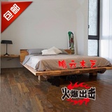 韩式老榆木家具 卧室家具 实木床 简易床 韩式床 榆木床 厂家直销