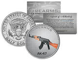 美国 前苏联 AK-47 世界枪王 肯尼迪半美-元硬币纪念币