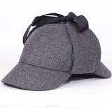 触蕊福尔摩斯帽子男士帽子猎鹿帽秋冬户外遮阳毛呢帽侦探帽女士帽