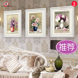 新款欧式挂画客厅装饰画沙发背景墙书房美式壁画有框画 花语富贵