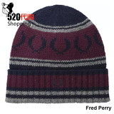 美国代购正品Fred Perry FP麦穗男女纯羊毛毛线帽子针织帽秋冬