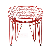 欧式创意铁艺椅钢丝休闲椅 铁丝网餐椅几何钻石椅 缕空电脑背靠椅