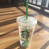 星巴克杯子成人吸管杯大容量塑料随行杯创意杯子带盖便携咖啡杯