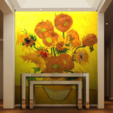 梵高《星空》《向日葵》油画壁纸客厅卧室无缝电视背景墙墙纸壁画