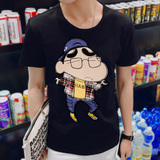 夏季蜡笔小新卡通短袖T恤男士加肥加大码半袖青少年韩版潮流男装