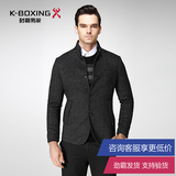 K-boxing/劲霸中年外套 时尚潮流爸爸装保暖羊毛夹克男 FKWY3369