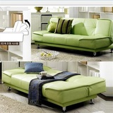 小户型可折叠多功能双人1.6米三人位皮艺沙发实木简易沙发床1.8米