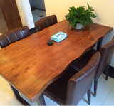 美式乡村北欧咖啡茶餐厅桌椅实木家具原木复古铁艺餐桌会议书桌6
