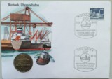 德国 东德 民主德国 1988年 5马克 纪念币 邮币封