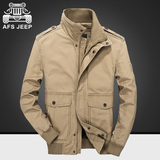 Afs Jeep战地吉普秋季男士商务休闲夹克外套中长款潮男修身jacket
