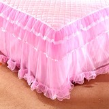 韩国蕾丝花边夹棉床裙加厚床套加棉床罩公主蓬蓬纱1.8米床裙单件