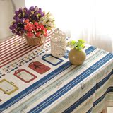 宜家铁塔田园餐桌桌布茶几布艺纯色桌布 红蓝条纹桌布格子餐桌布