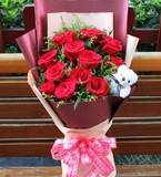 鲜花同城速递桂林来宾玉林防城贵港花店配送11朵红玫瑰生日鲜花
