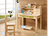 纯实木电脑桌 松木书柜 组合简约现代书桌儿童学习桌书架