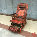 老挝大红酸枝摇椅交趾黄檀躺椅红木实木中式仿古休闲椅 正品
