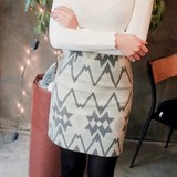 韩国代购Cherrykoko直邮女装2015秋冬季亮丽性感花纹高腰半身中裙