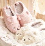 2015秋冬季可爱小羊球球女款居家休闲室内平底防滑地板保暖棉拖鞋