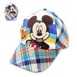2015春装迪士尼专柜正品米奇帽子disney纯棉格子棒球帽男童鸭舌帽
