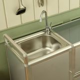 水槽柜洗菜池储物柜橱柜厨房柜碗柜简易橱柜包邮 加厚不锈钢水池