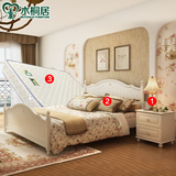 木桐居韩式田园床公主床实木床1.8米双人床1.2米板式床储物高箱床