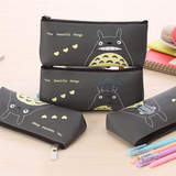 韩国创意文具可爱PU皮龙猫卡通笔袋大容量男女式化妆包笔袋