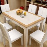 简约实木长方形大理石/钢化玻璃餐桌椅组合饭桌餐厅家具1桌4/6椅