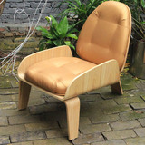 新款原创个性北欧休闲餐椅PU木质美式咖啡椅酒吧椅沙发椅 Y30