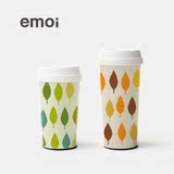 emoi基本生活 推盖双层咖啡杯 创意环保水杯 耐热时尚随心杯H1034