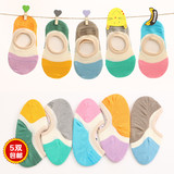 春夏季儿童隐形船袜糖果色透气纯棉硅胶宝宝袜1-3-5-7-9岁批发袜