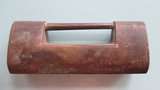 民国铜艺 双钥匙孔老铜锁 没有钥匙 长8 宽3·1 厚2厘米 包老