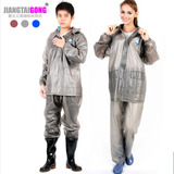 姜太公雨衣时尚透明成人自行电动车摩托车分体雨披雨衣雨裤套装