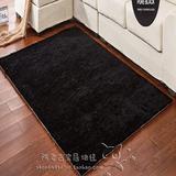 简约现代黑色纯色手工高密度地毯满铺门厅门垫定制logo腈纶地毯