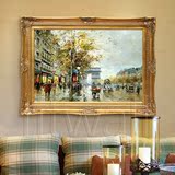 欧式有框画家居手绘油画巴黎街景DD17酒店会所所办公室大堂装饰画