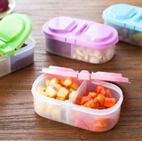厨房食品级有盖杂粮密封罐橱柜冰箱塑料盒长方形有盖双格保鲜盒