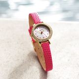 盖尔斯GUESS手表女正品粉红皮带时尚潮流腕表石英表水钻女装手表
