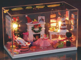 创意生日礼物diy小屋模型带灯防尘罩圣诞快乐创意礼物彩盒装带灯