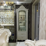 欧式单门酒柜实木雕花珍珠白色简约时尚客厅配套高档家具简欧酒柜