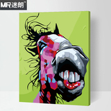 迷朗diy数字油画客厅餐厅抽象马动物印象派数码填色手绘装饰画