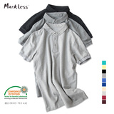 Markless夏季新款男士短袖T恤修身保罗衫时尚翻领polo衫多色微领