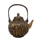 特价仿古铜器纯铜壶摆件 百子祝寿水壶 茶壶装饰工艺礼品古玩收藏