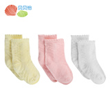贝贝怡 婴儿袜子宝宝提花袜柔软儿童棉袜新生儿袜3双装 151P099