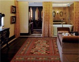 手工剪花东南亚风格纯羊毛客厅地毯沙发茶几卧室床边书房格子地毯