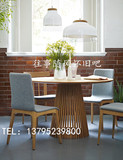 北欧时尚全实木圆形餐桌地中海餐桌欧式餐桌咖啡桌洽谈桌茶桌免邮