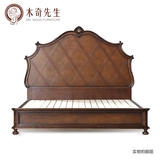木先生美式定制家具卧室实木双人床主卧床1.8米大床1.5米单人床